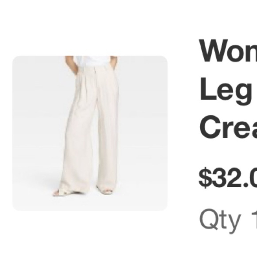 A new day cream wide leg trouser pants SZ 0
